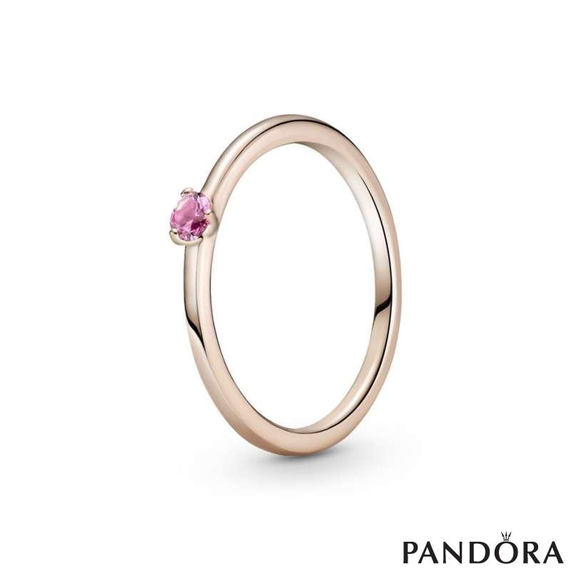 Pink Solitaire Ring