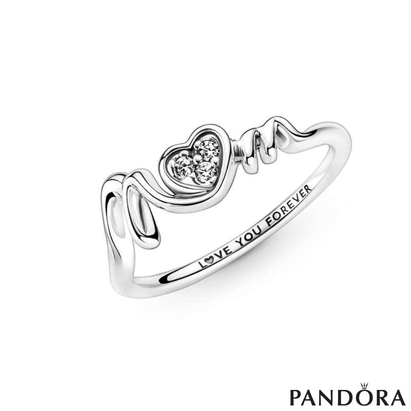 Mum Pavé Heart Ring 