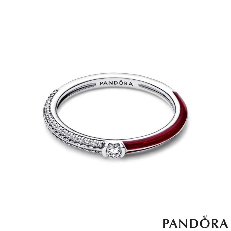 Прстен Pandora ME Pavé во полуцрвена варијанта
