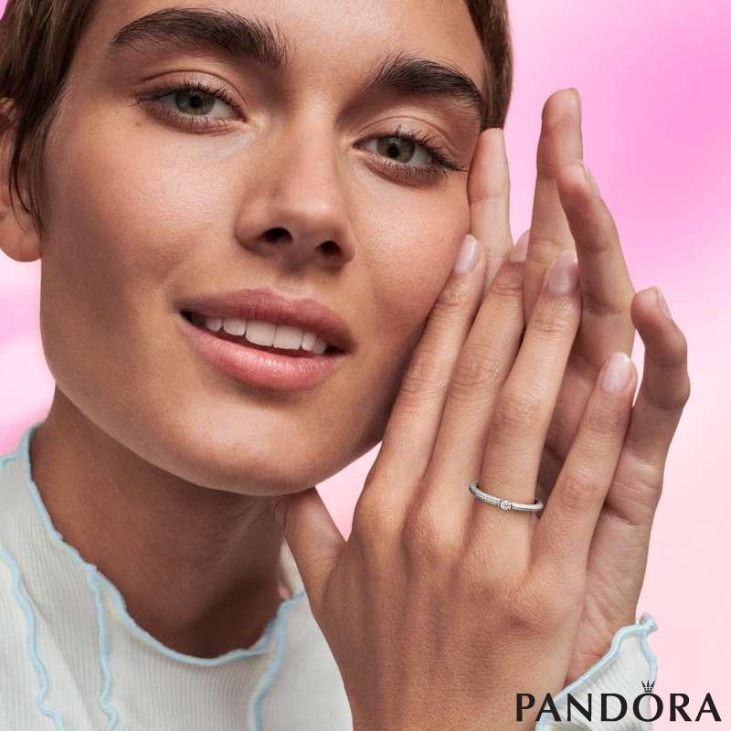 Прстен Pandora ME Pavé во бела двојна варијанта