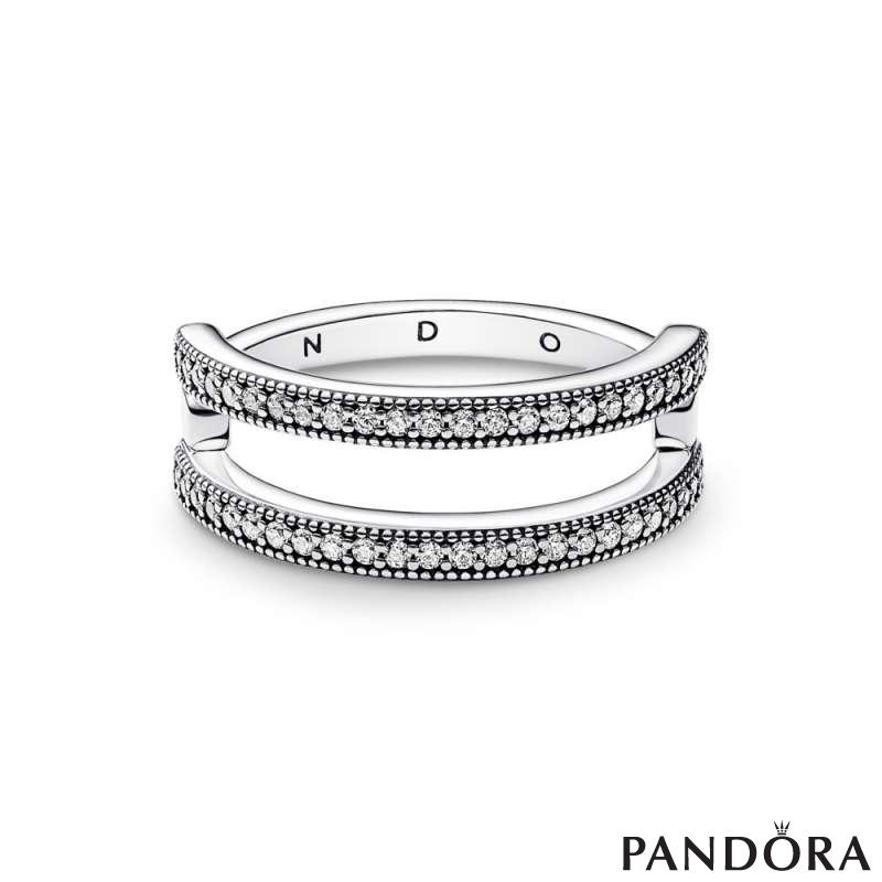 Прстен Pavé Pandora Signature Logo