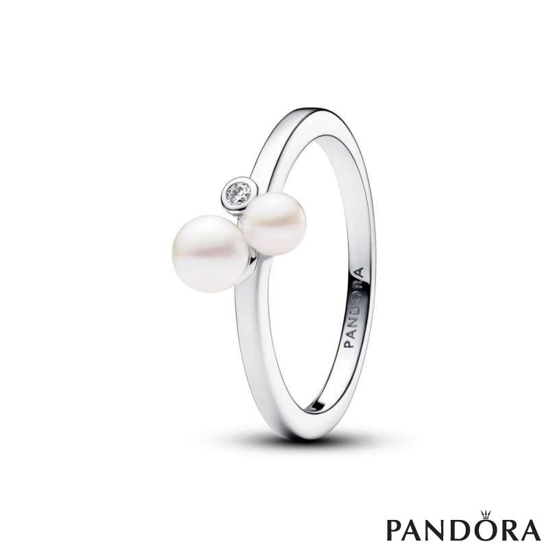 Duo Treated Freshwater Cultured Pearls Ring 