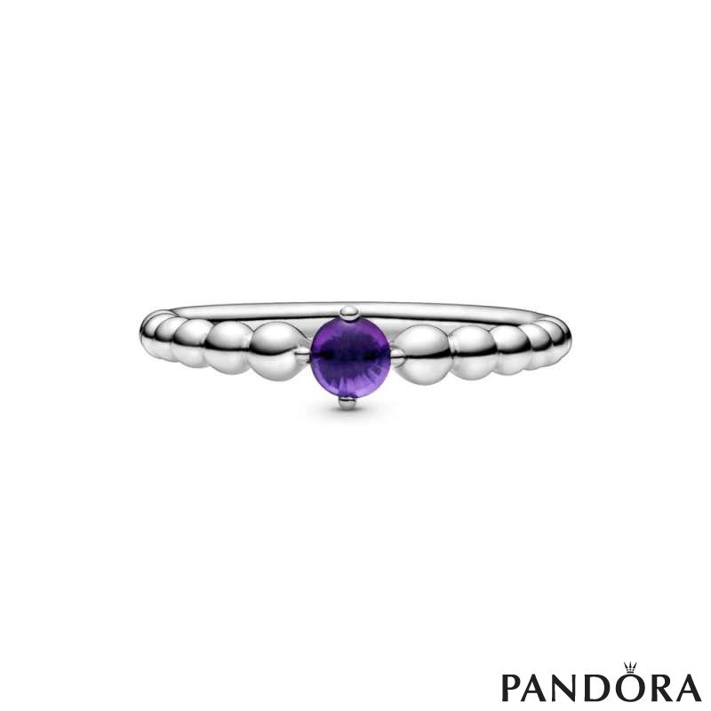 Purple Beaded Ring 