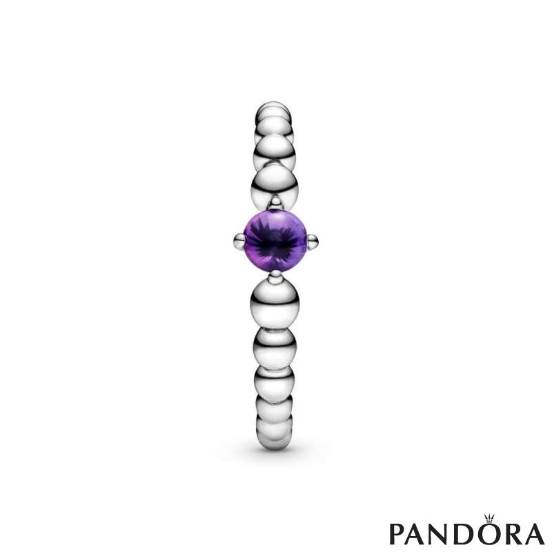 Purple Beaded Ring 