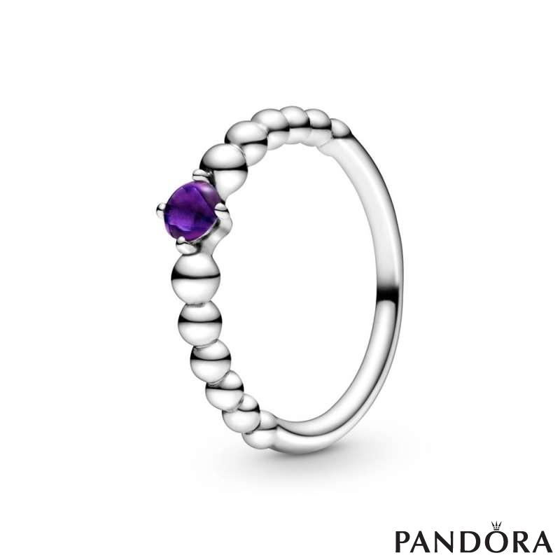 Purple Beaded Ring 