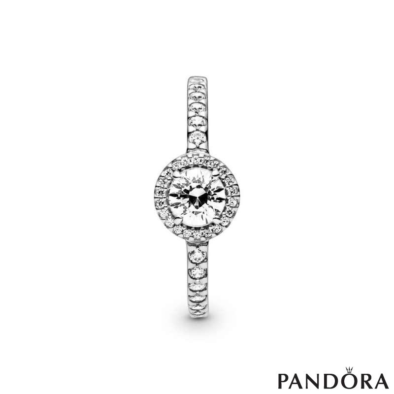 Classic Sparkle Halo Ring
