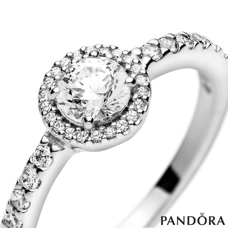 Classic Sparkle Halo Ring