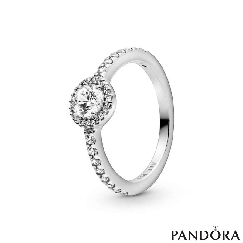 Classic Sparkle Halo Ring