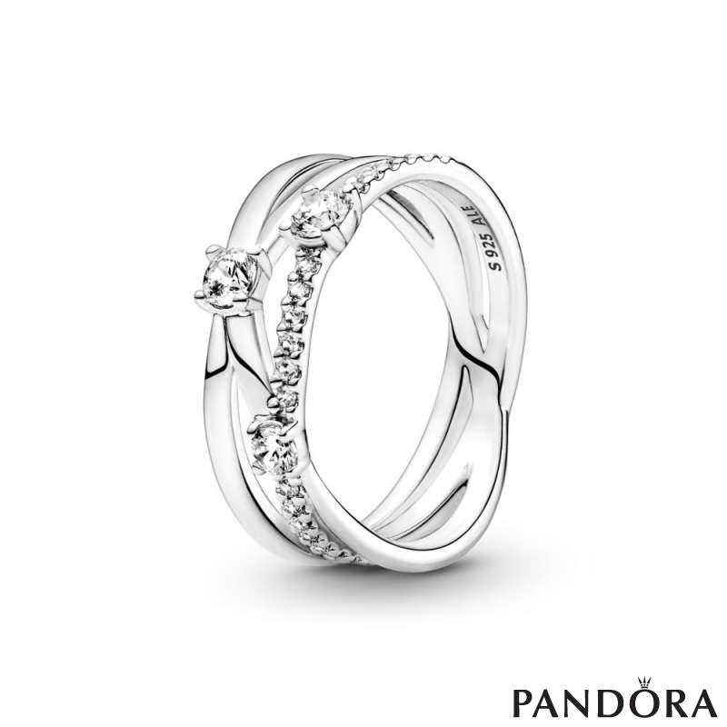 Sparkling Triple Band Ring 