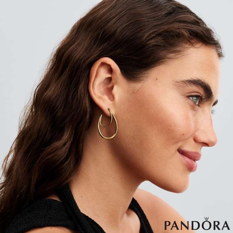 Organically Shaped Double Hoop Earrings