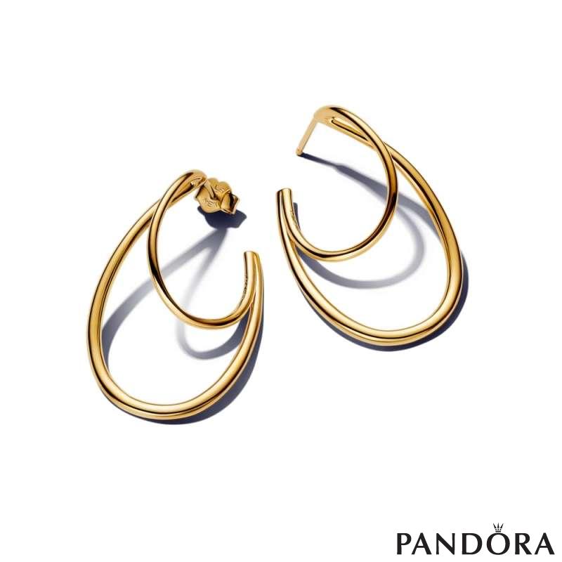 Organically Shaped Double Hoop Earrings