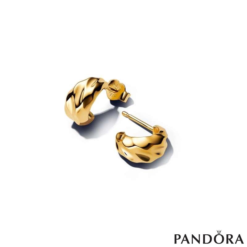 Rippled Open Hoop Earrings