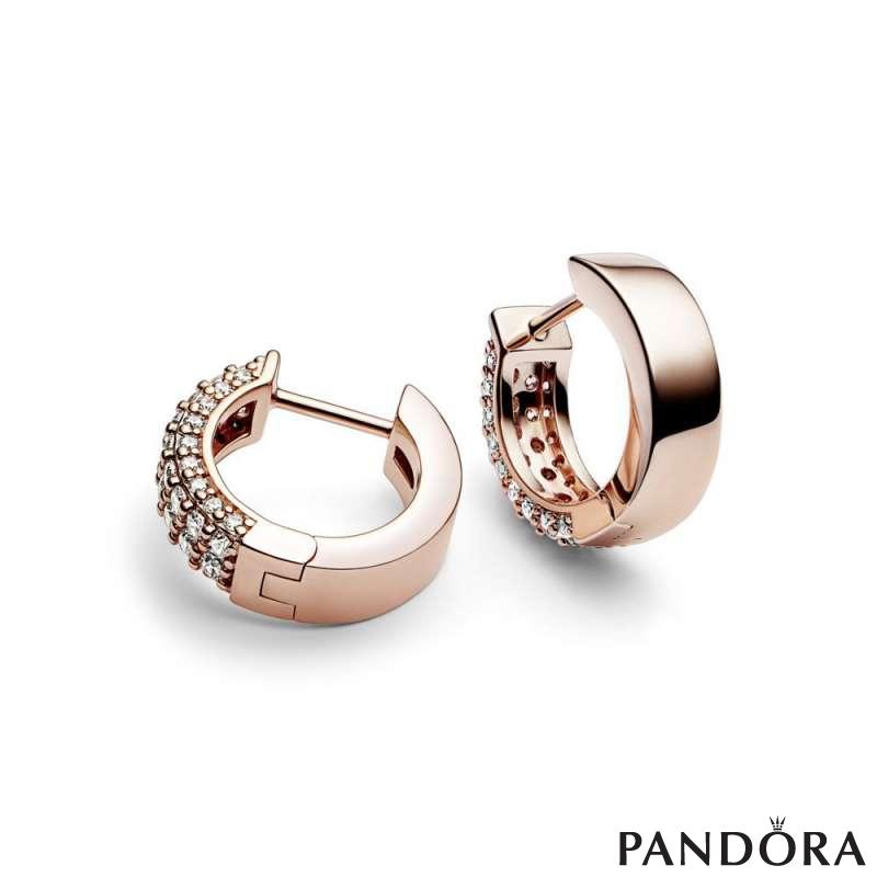 Pandora Timeless Pavé Double-row Hoop Earrings 