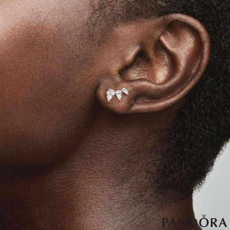 Sparkling Pear Stud Earrings 