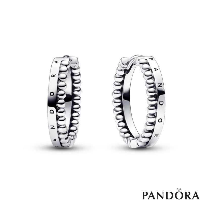 Обетки-алки Pandora Signature лого и перли