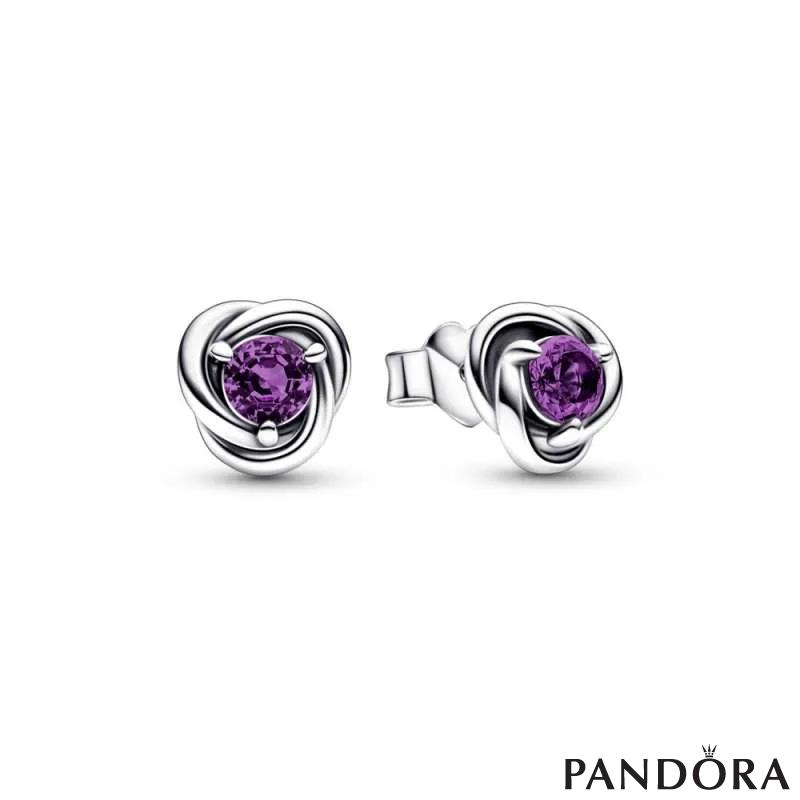 Sterling silver stud earrings with sweet grape purple crystal 