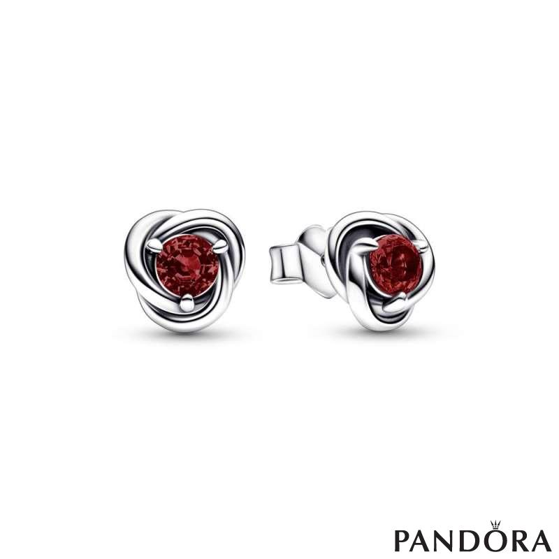 Sterling silver stud earrings with salsa red crystal 