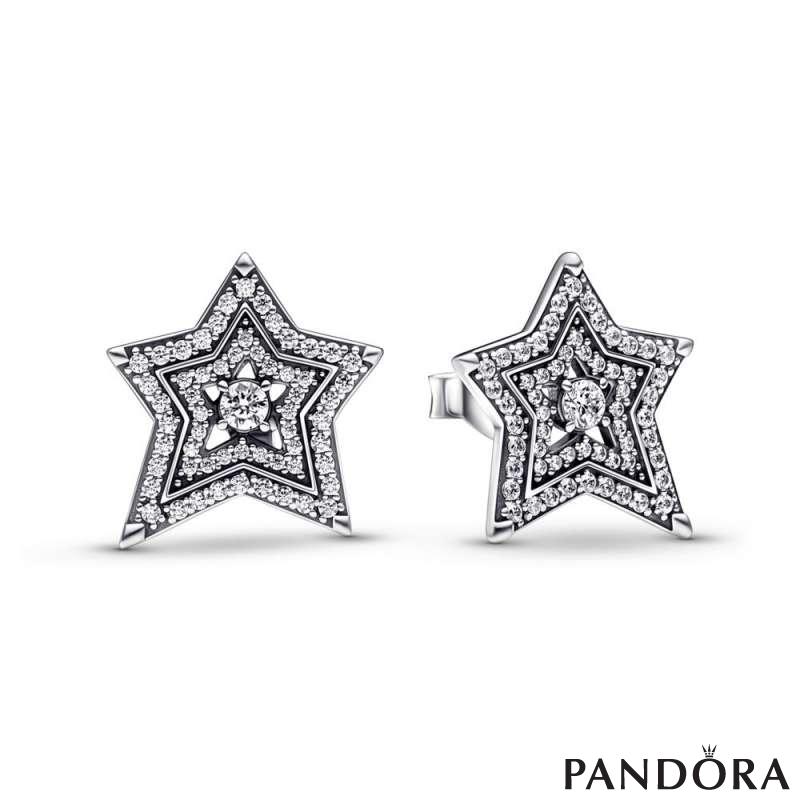 Silver stud star earrings deals