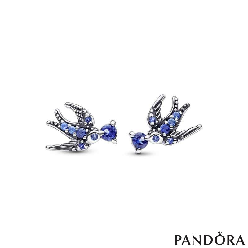 Sparkling Swallow Stud Earrings 