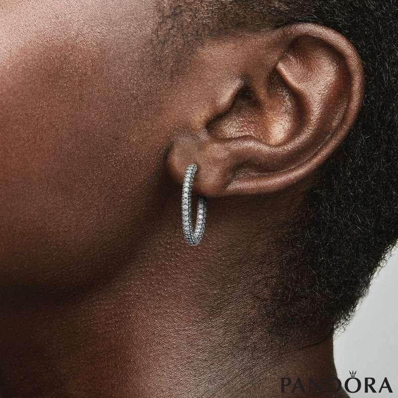Pandora Timeless Pavé Single-row Hoop Earrings 