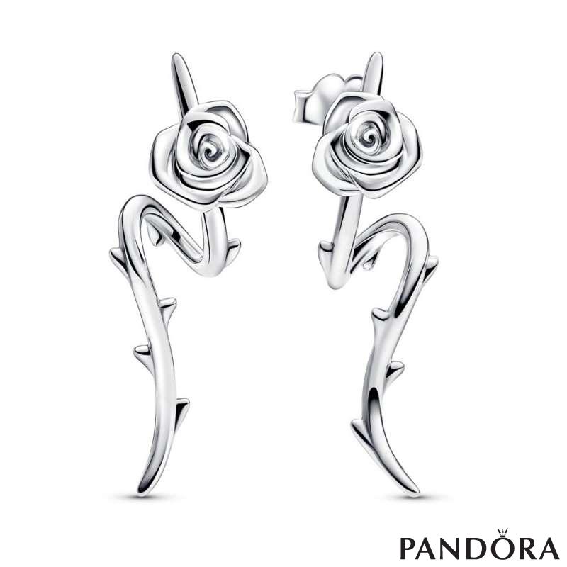 Rose in Bloom Curved Stud Earrings