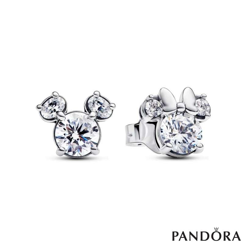 Disney Mickey Mouse & Minnie Mouse Sparkling Stud Earrings 