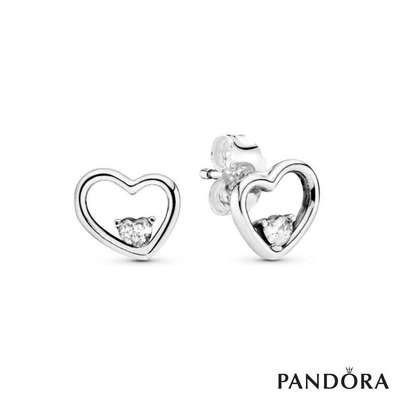 Asymmetrical Heart Stud Earrings | PANDORA