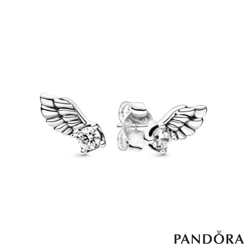 Sparkling Angel Wing Stud Earrings 
