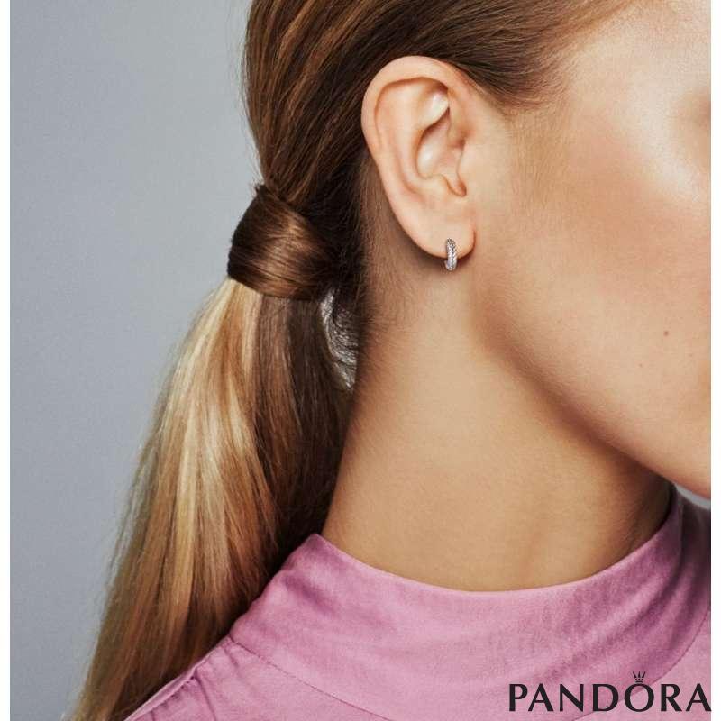 Regal pattern pandora rose hoop earrings sales