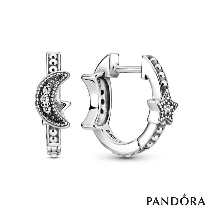 Pandora Heart Charm Hoop Earrings :: Earring Stories 292236C00