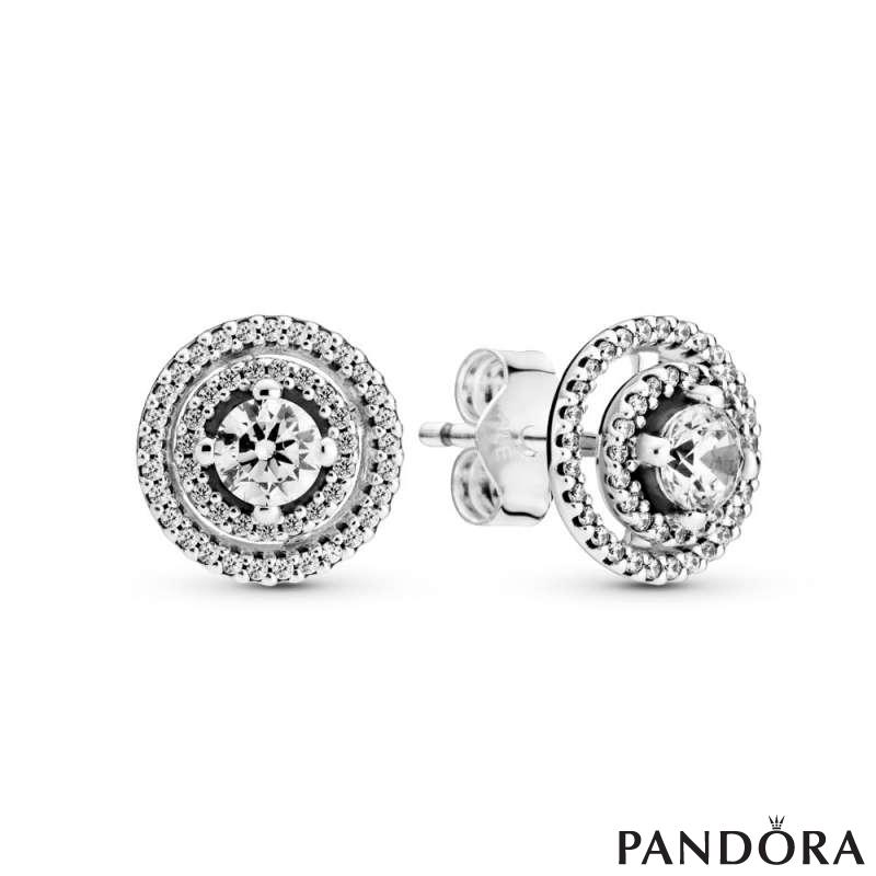 Sparkling Double Halo Stud Earrings 