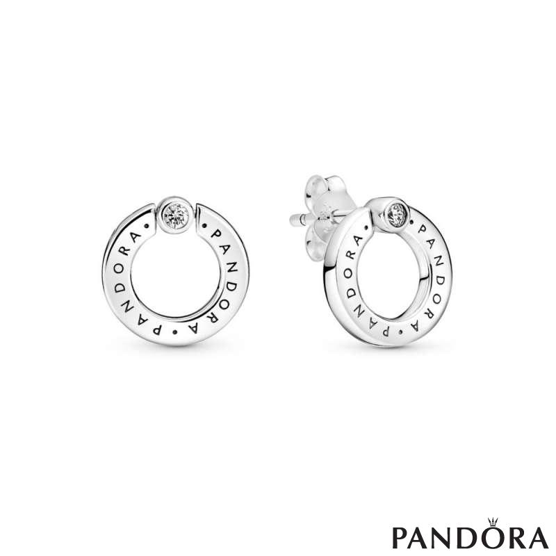 Pavé & Logo Circle Reversible Stud Earrings 