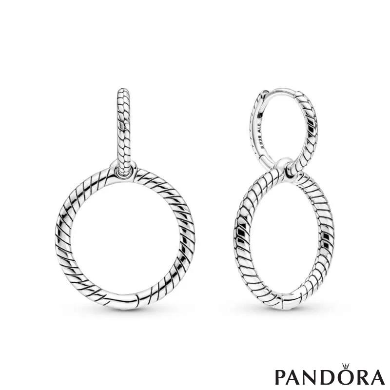 Pandora Moments Charm Double Hoop Earrings 