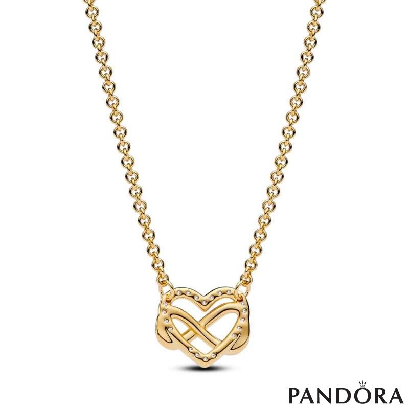 Sparkling Infinity Heart Collier Necklace