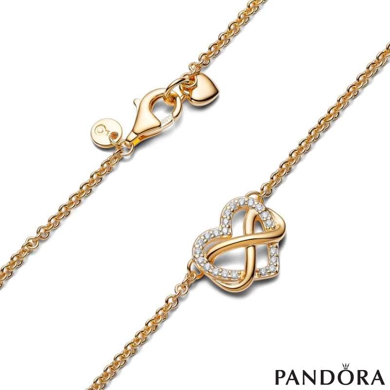 Sparkling Infinity Heart Collier Necklace