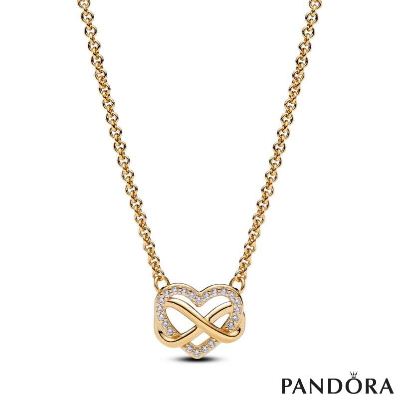 Sparkling Infinity Heart Collier Necklace