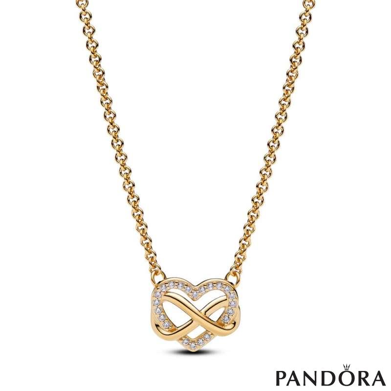 Sparkling Infinity Heart Collier Necklace 