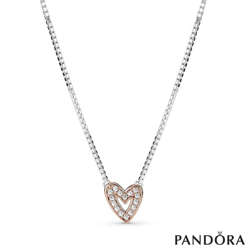 Sparkling Freehand Heart Necklace 