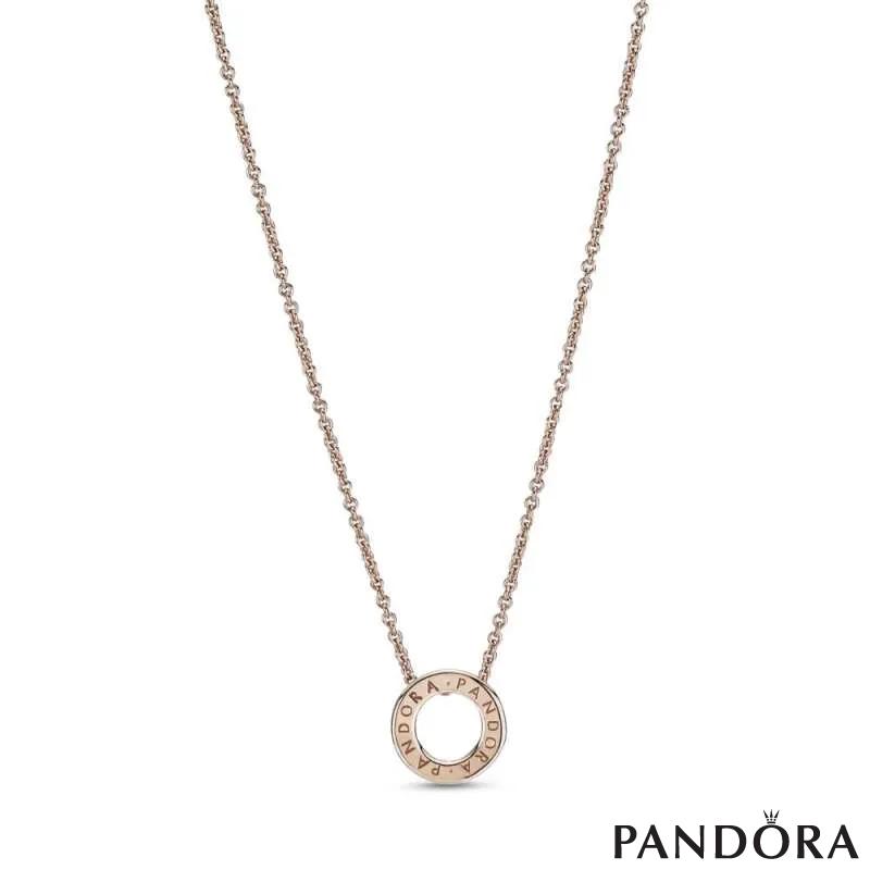 Pandora Logo Pavé Circle Collier Necklace 