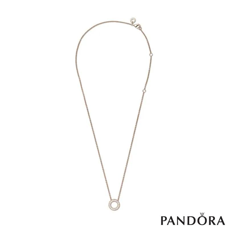 Pandora Logo Pavé Circle Collier Necklace 