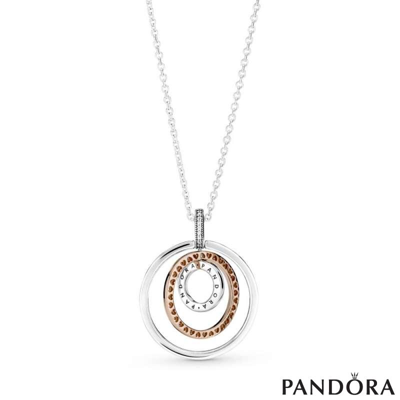 Two-tone Circles Pendant & Necklace 