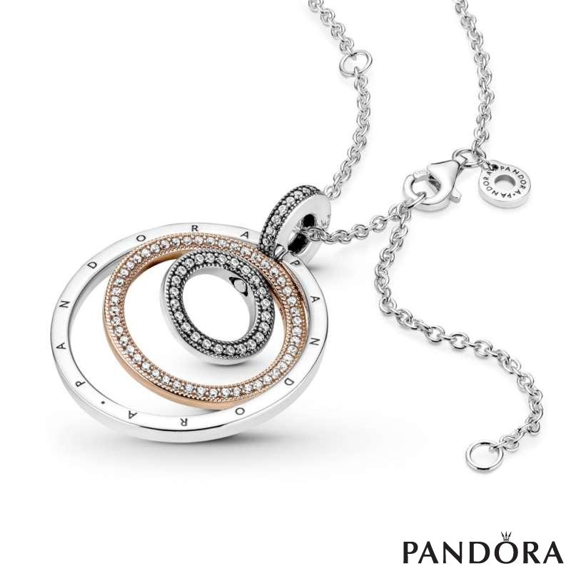 Two-tone Circles Pendant & Necklace 