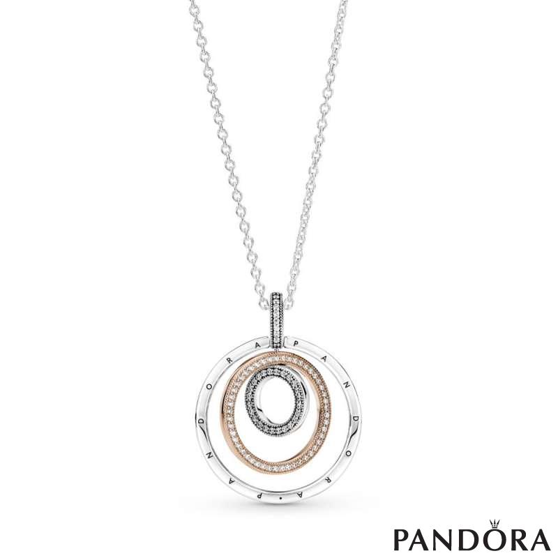 Two-tone Circles Pendant & Necklace 