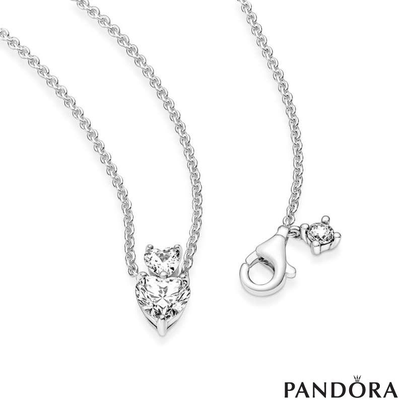Pandora Double heart necklace, Women's Fashion, Jewelry & Organizers,  Necklaces on Carousell