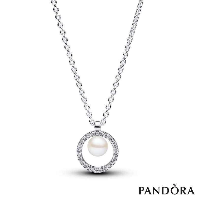 Treated Freshwater Cultured Pearl & Pavé Collier Necklace 