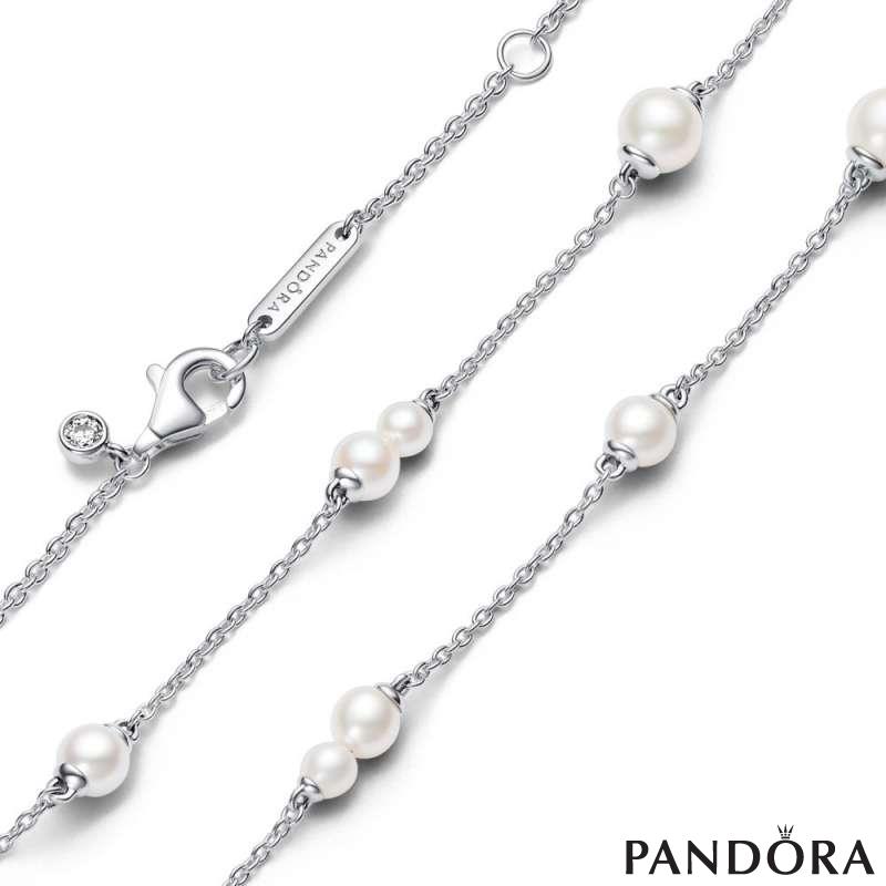 Treated Freshwater Cultured Pearl Station Chain Necklace 