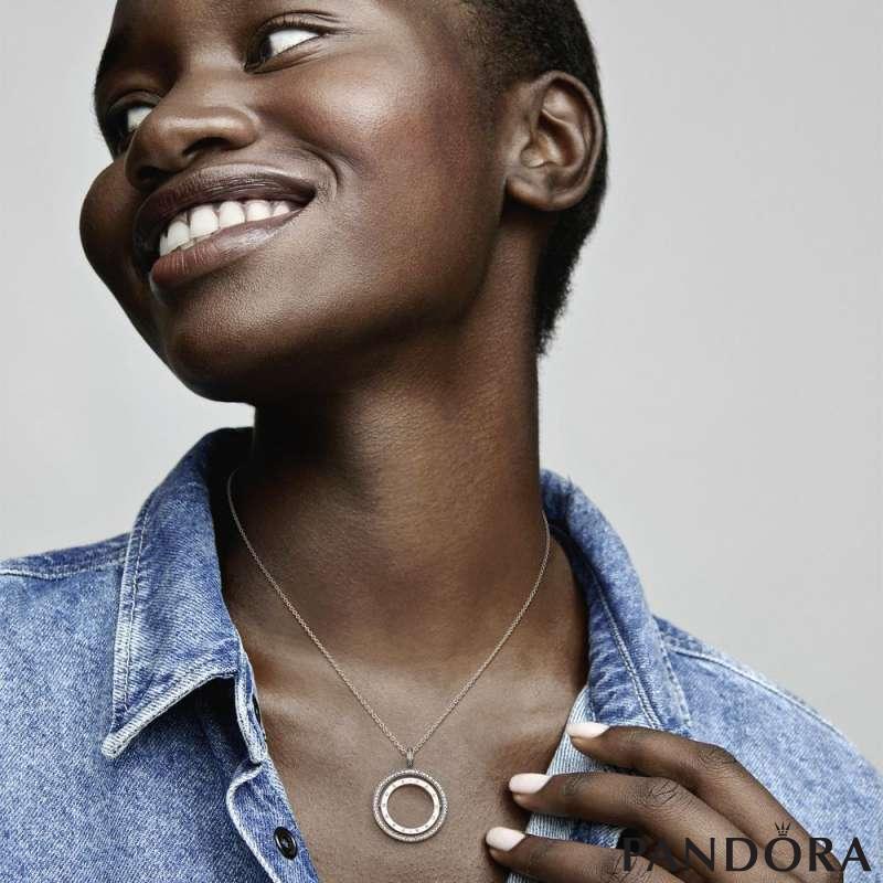 Pandora Logo Circle Necklace 
