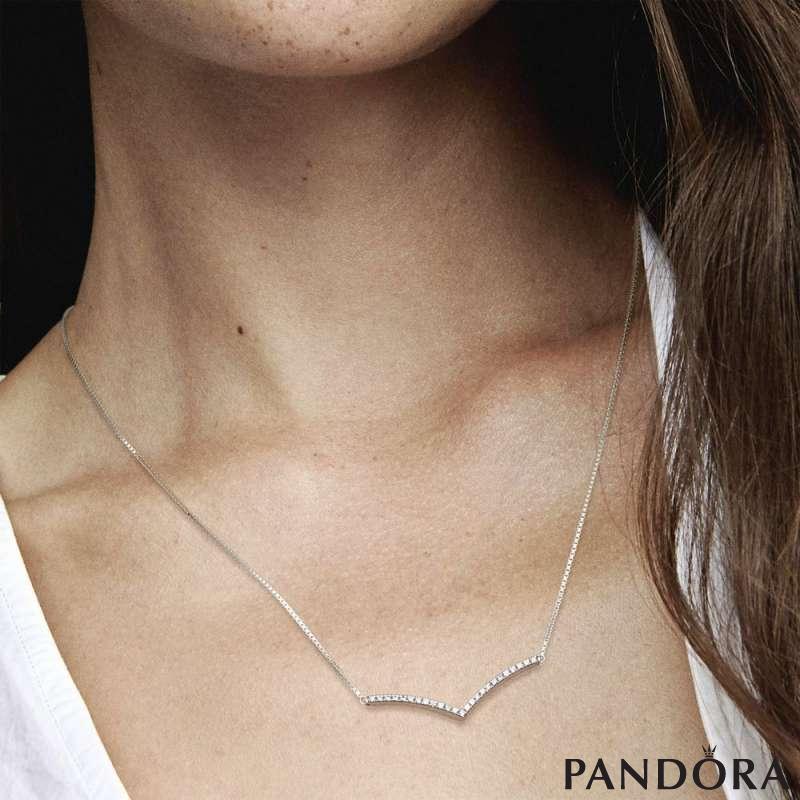 Sparkling Wishbone Necklace