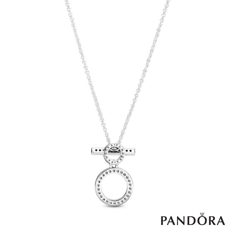 Double Hoop T-bar Necklace