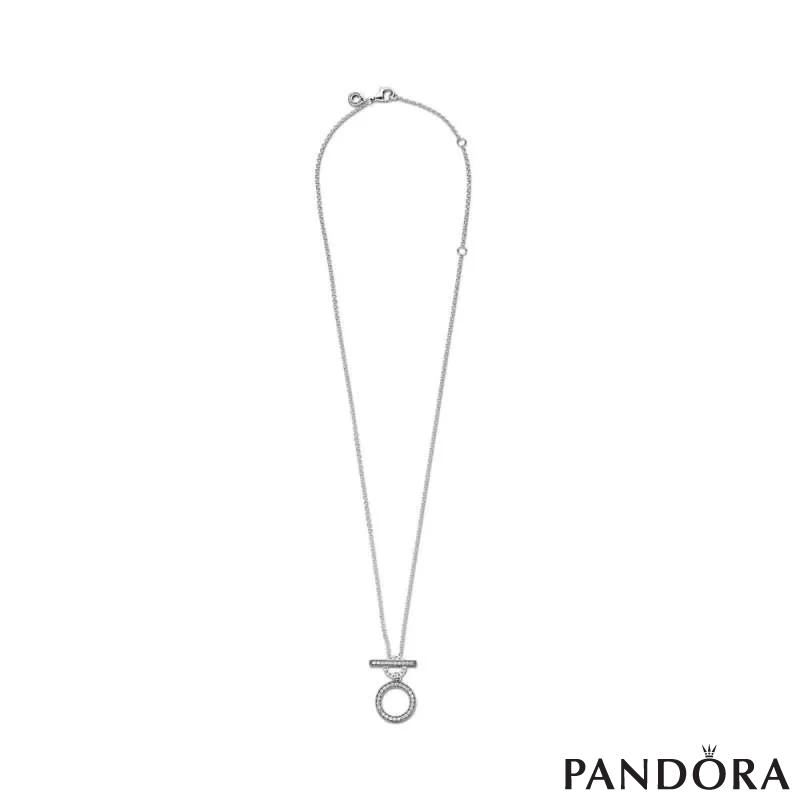 Double Hoop T-bar Necklace